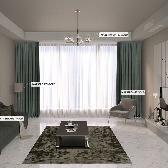 Торшеры Crystal Lux MAESTRO PT1 GOLD, изображение 4