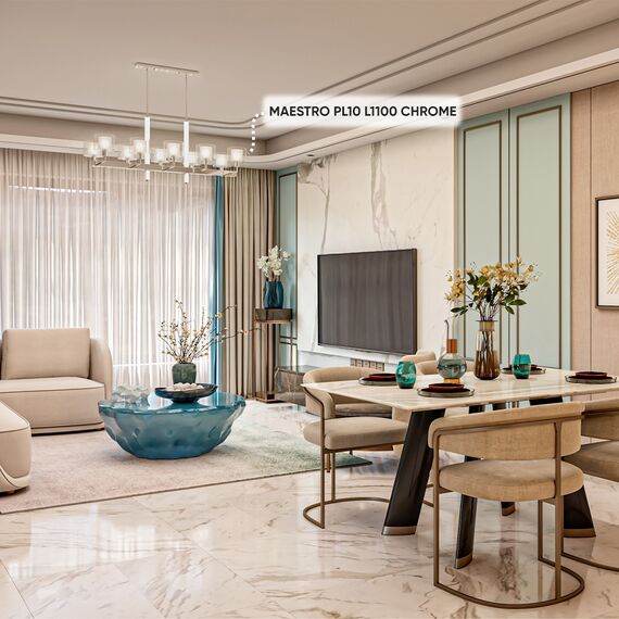 Люстры Crystal Lux MAESTRO SP-PL10 L1100 CHROME, изображение 4