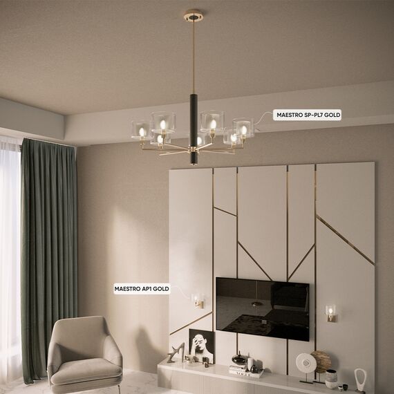 Люстры Crystal Lux MAESTRO SP-PL7 GOLD, изображение 5