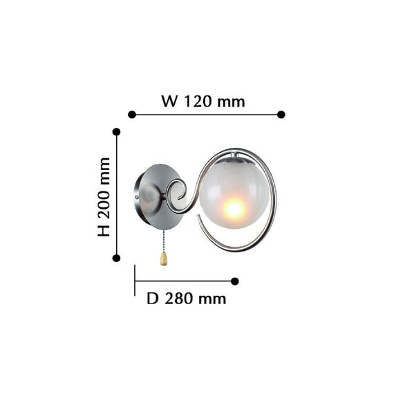 2349-1W, настенный светильник, D280xW120xH200, 1xE14x40W, excluded, switch, изображение 3