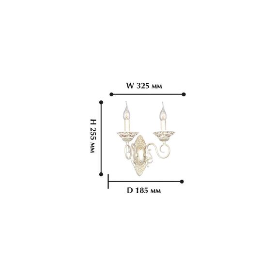 1141-2W, настенный светильник, D185xW325xH255, 2xE14x60W, excluded, изображение 2