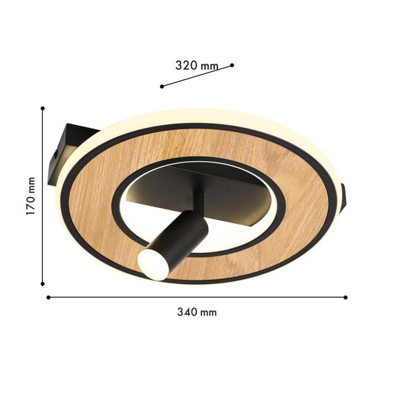 4438-1C, потолочный светильник, L340xW320xH170, LEDx24W, 2500LM, 4000K, included, изображение 3