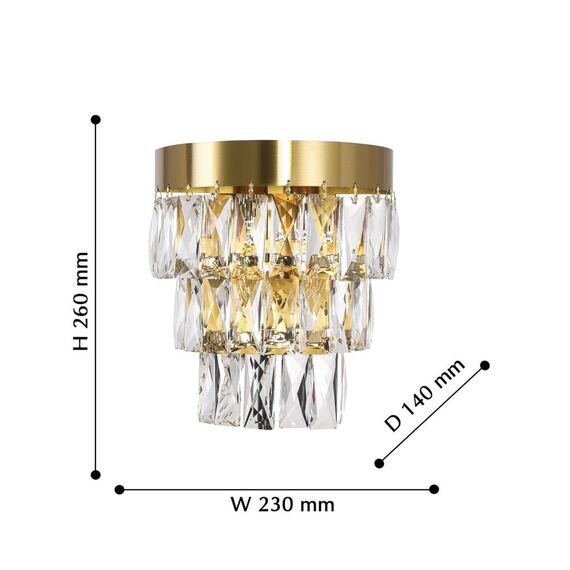 2206-2W, настенный светильник, D140xW230xH260, 2xE14x40W, excluded, изображение 3