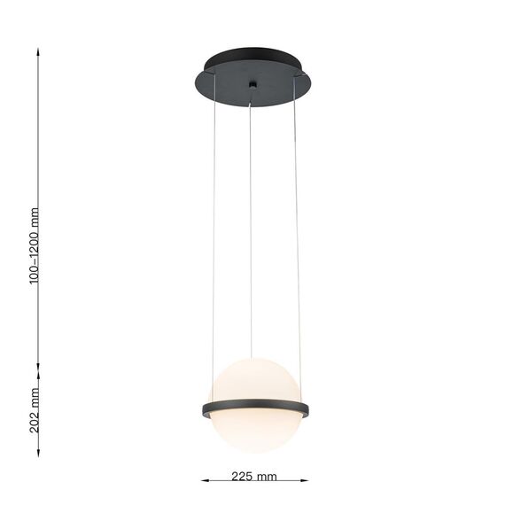 4502-1P, подвес, D225xH190/1200, LEDx20W, 1200LM, 3000K, included, изображение 3