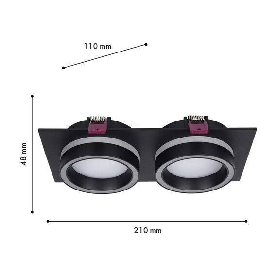 4651-2C, врезной светильник, L215xW108xH44, cutout:L186xW92, 2xGX53LEDx15W, IP20, excluded, изображение 3