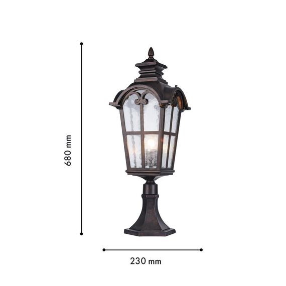 2036-1T, уличный светильник, L230xW230xH680, 1xE27x60W, IP44, excluded, изображение 2