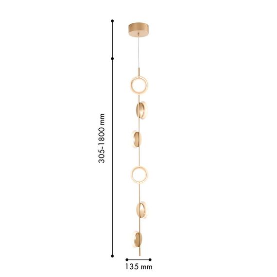 4334-6P1, подвес, D135xH1305/1800, 6xLEDx4W, 1920LM, 4000K, included, изображение 2