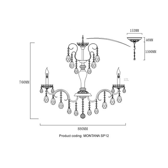 Люстра Crystal Lux MONTANA SP12, изображение 6