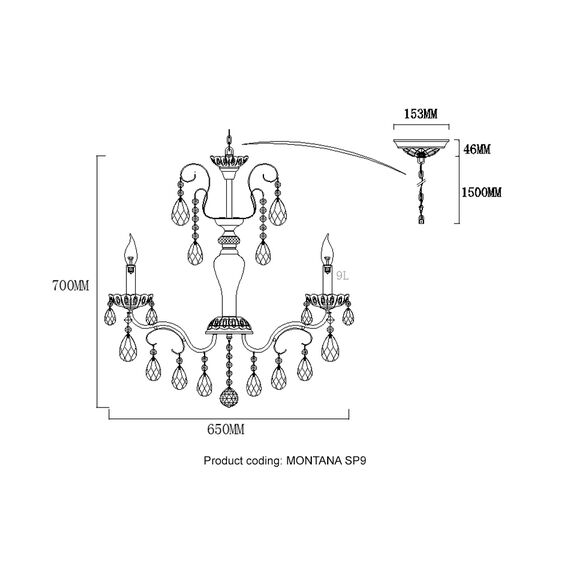 Люстра Crystal Lux MONTANA SP9, изображение 3