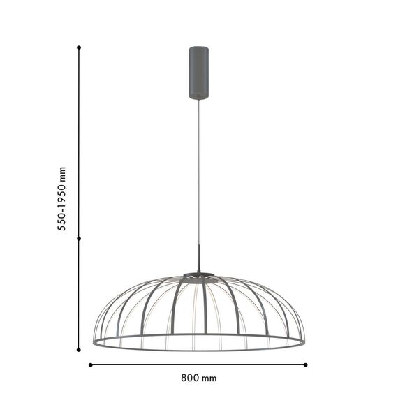 4285-8P, подвесная люстра, D800xH550/1950, LEDx70W, 7000LM, 4000K, included, изображение 2