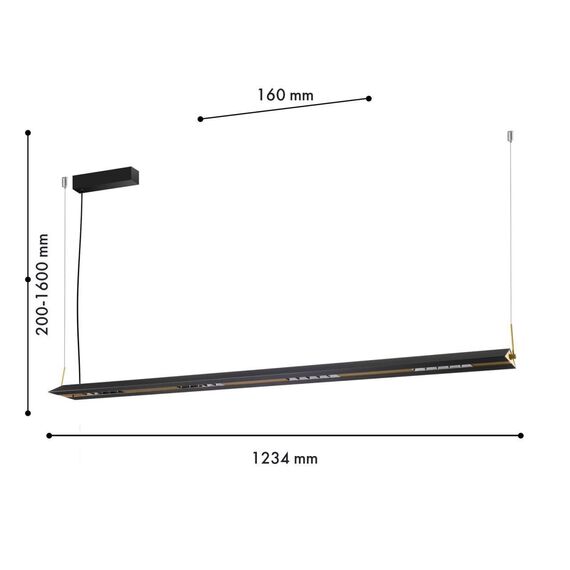 4398-12P, подвесная люстра, L1234xW160xH200/1600, LEDx30W, 2625LM, 3000K/4700K/6500K, IP20, included, изображение 3
