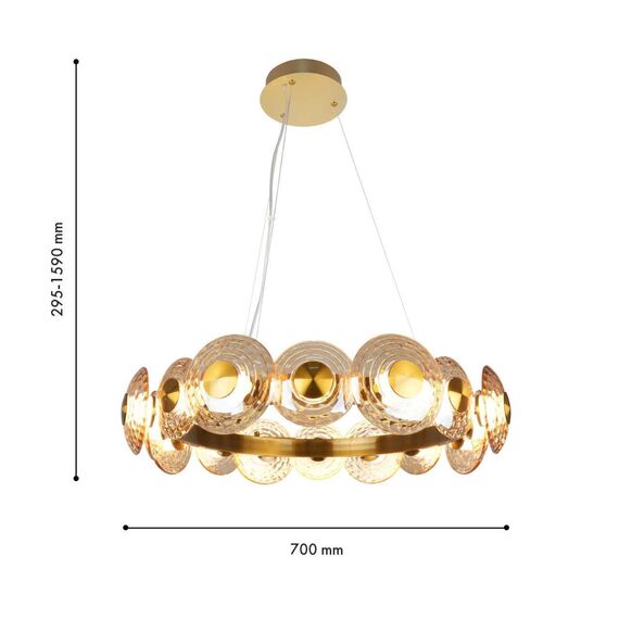 4641-16P, подвесная люстра, D700xH295/1590, LEDx72W, 8217LM, 4000K, included, изображение 2