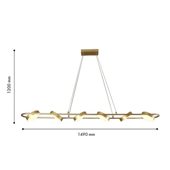 4677-6P, подвесная люстра, L1490xW190xH145/1200, LEDx90W, 3100LM, 3000-6000K, IP20, included, remote control, изображение 3