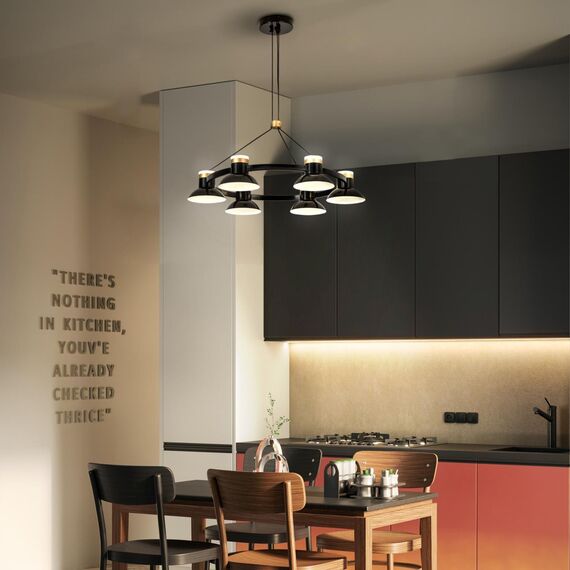 4516-6P, подвесная люстра, D625xH300/1800, 6xLEDx10W, 4800LM, 4000K, included, изображение 6