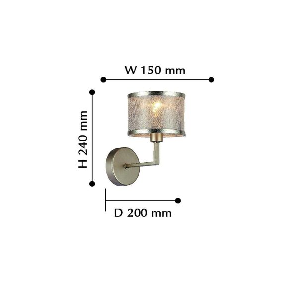 2487-1W, настенный светильник, L200xW150xH240, 1xE14x40W, excluded, изображение 3