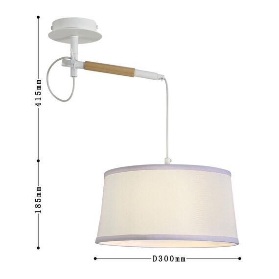 3005-1P, настенно-потолочный светильник, D300xH600, 1xE27x60W, excluded, изображение 3