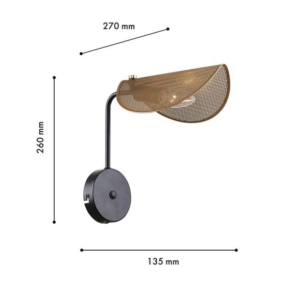 4082-1W, настенный светильник, D270xW135xH260, 1xE14x40W, excluded, switch, изображение 3