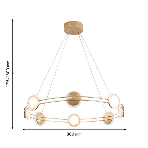 4334-8P, подвесная люстра, D800xH175/1800, 8xLEDx4W, 2560LM, 4000K, included, изображение 2