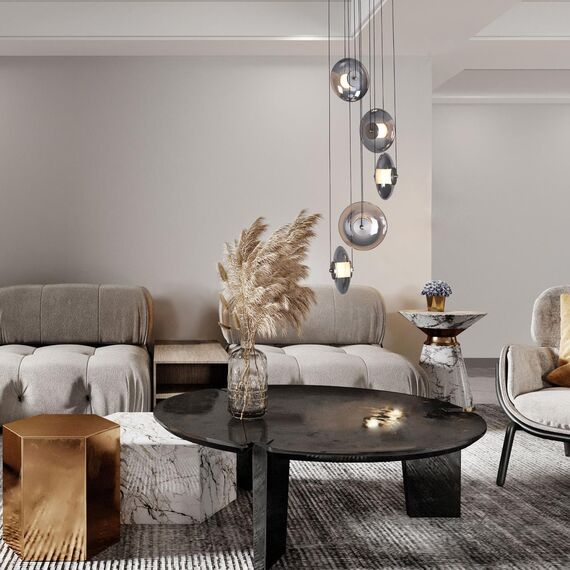 4373-5P, подвесная люстра, D400xH2190, 5xLEDx7.2W, 2520LM, 4000K, CRI>90, included, изображение 6