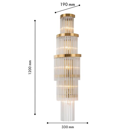 4308-5W, настенный светильник, D190xW330xH1200, 5xE14x40W, excluded, изображение 3