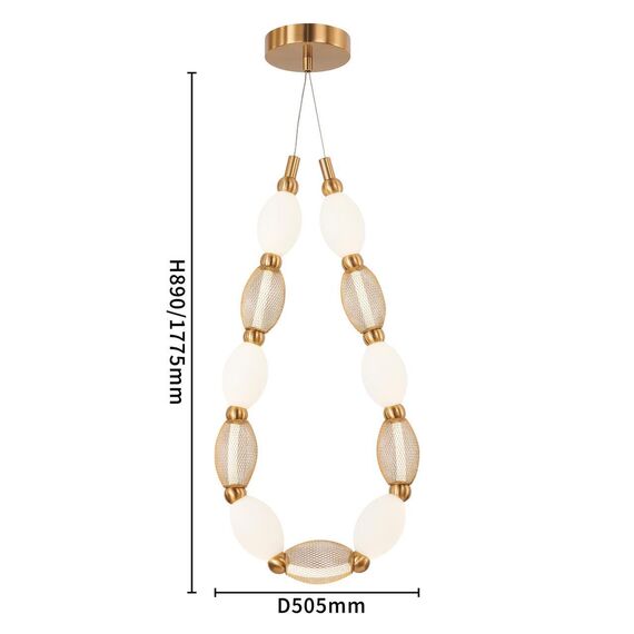 4559-1PC, подвесная/потолочная люстра, D160xH1780/2780 + D505xH890/1775 + D965xH820/1725, LEDx18W, 1230LM, 4000K, included, изображение 6