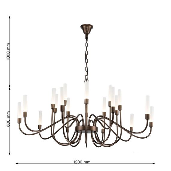 3014-20P, подвесная люстра, D1200xH680/1680, 20xG9LEDx7W, 4900LM, 3000K, included, изображение 3