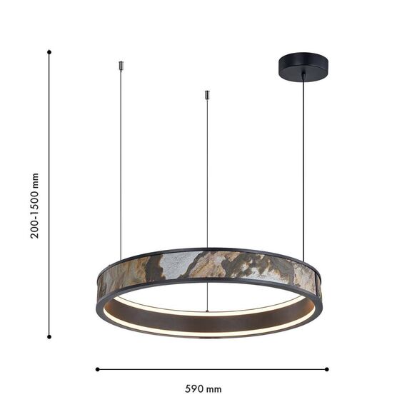 4598-1P, подвесная люстра, D590xH300/1500, LEDx40W, 440LM, 4000K, CRI>90, included, изображение 2