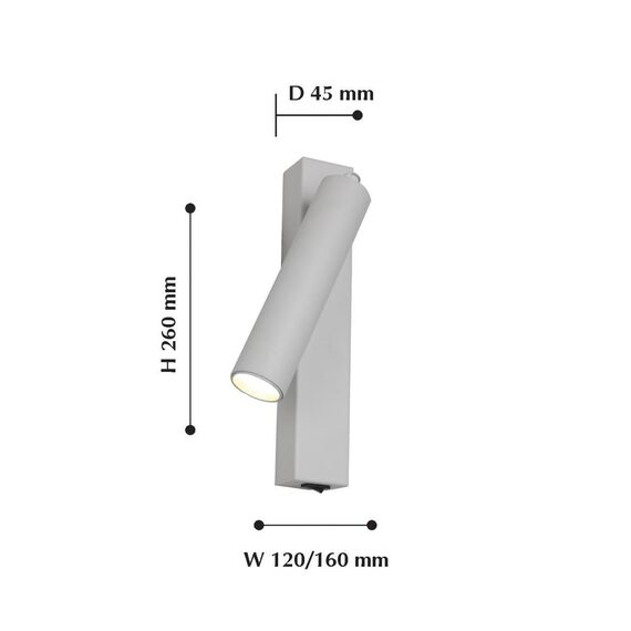 2229-1W, настенный светильник, L260xW45xH100/265, 1xLEDx7W, 560LM, 4000K, included, switch, изображение 3