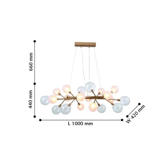 2515-12P, люстра подвесная, L1000xW420xH440/1100, 12xG9x40W, excluded, изображение 3