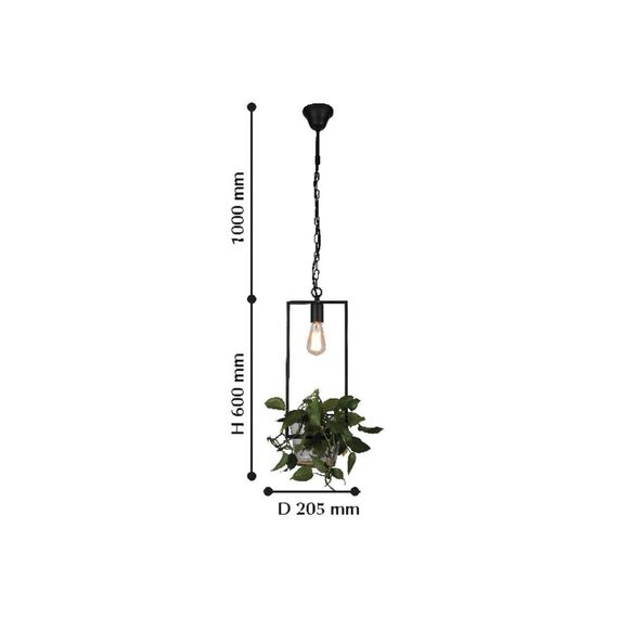 1975-1P, подвес, D205xH600/1600, 1xE27x60W, excluded, изображение 2