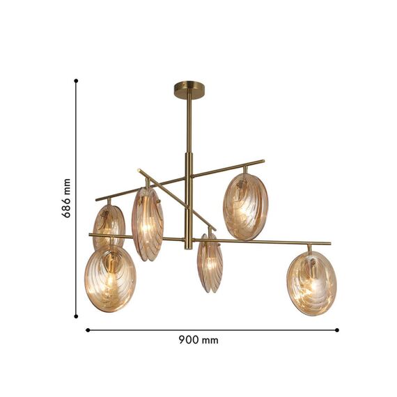 4485-6C, потолочная люстра, D900xH685, 6xE14x60W, excluded, изображение 3