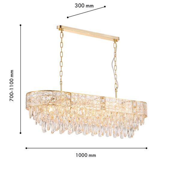 4720-10P, подвесная люстра, L1000xW300xH700/1100, 10xE14x40W, excluded, изображение 3