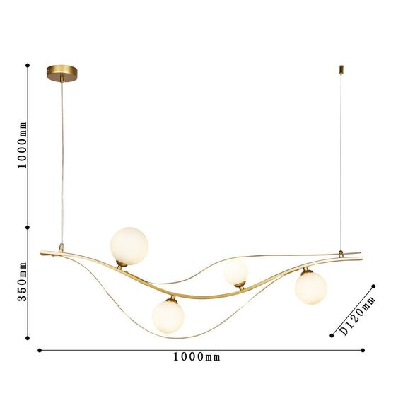 4059-4P, подвесная люстра, L1000xW120xH350/1350, 4xG9LEDx5W, excluded, изображение 3