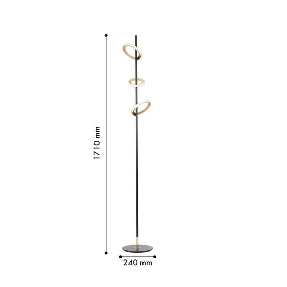 4322-3F, напольный светильник, D240xH1710, 2xLEDx7W + 1xLEDx5W, 1520LM, 4000K, included, switch, изображение 2