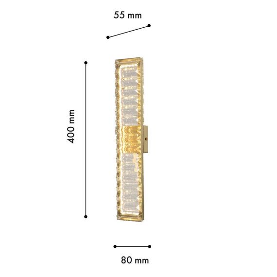 4195-2W, настенный светильник, D55xW80xH400, 2xLEDx16W, 2880LM, 4000K, included, изображение 3