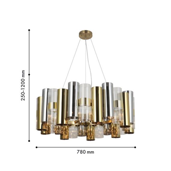 4477-6P, подвесная люстра, D780xH250/1200, 6xE14x60W, excluded, изображение 2