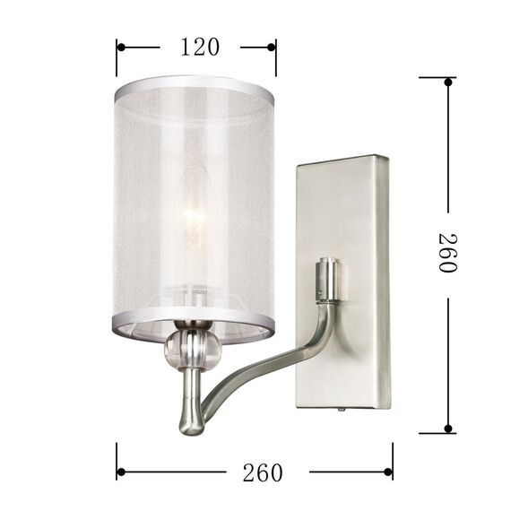 2698-1W, настенный светильник, D260xW120xH260, 1xE14x40W, excluded, изображение 3