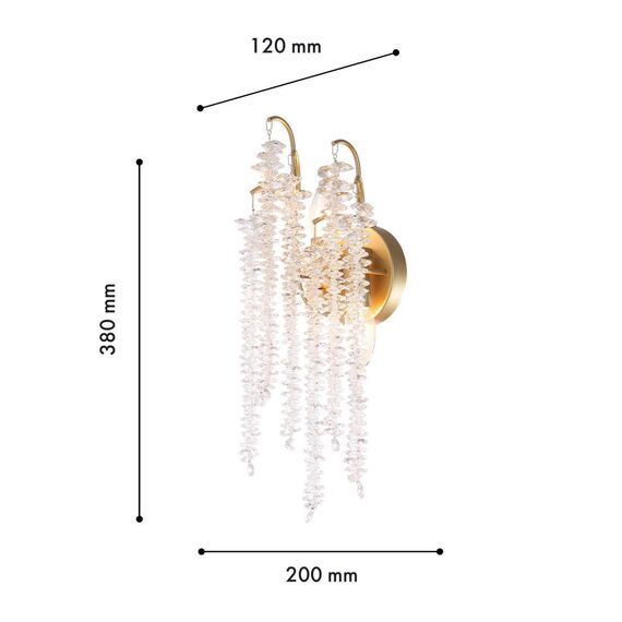 4134-2W, настенный светильник, D120xW200xH380, 2xE14x60W, excluded, изображение 3