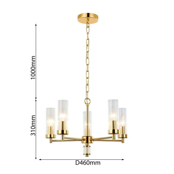 2673-5P, подвесная люстра, D460xH310/1310, 5xE14x40W, excluded, изображение 3