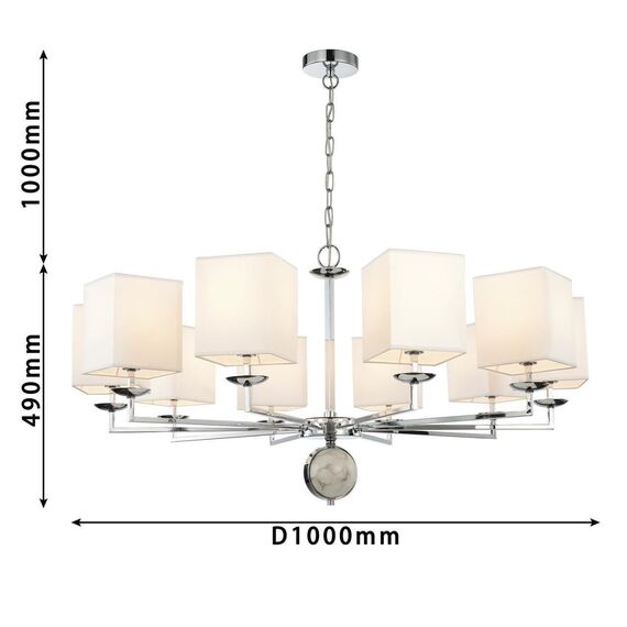 2821-10P, подвесная люстра, D1000xH490/1555(H580/1645), 10xE14x40W, excluded, изображение 4