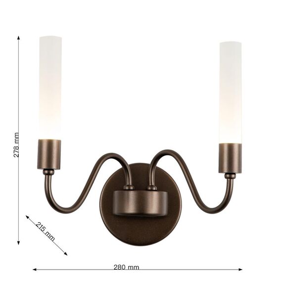 3014-2W, настенный светильник, D215xW280xH280, 2xG9LEDx7W, 600LM, 3000K, included, изображение 3
