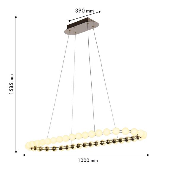 4590-10P, подвесная люстра, L1000xW390xH1585, LEDx48W, 3800LM, 4000K, included, изображение 3