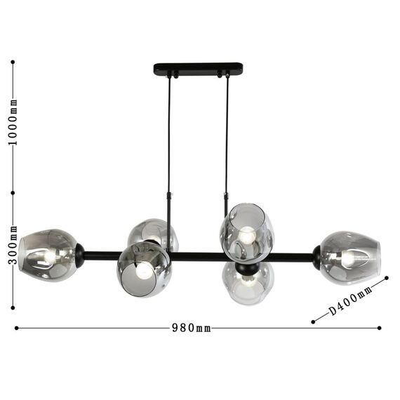 2361-6P, подвесная люстра, L980xW400xH300/1300, 6xE27x40W, excluded, изображение 3