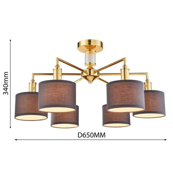 2612-6P, потолочная люстра, D650xH340, 6xE14x40W, excluded, изображение 3
