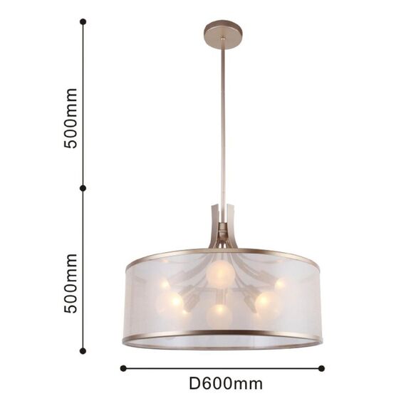 2551-9P, подвесная люстра, D600xH500/1000, 9xG9x40W, excluded, изображение 3