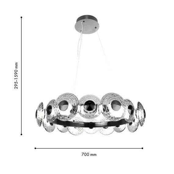 4643-16P, подвесная люстра, D700xH295/1590, LEDx72W, 8217LM, 4000K, included, изображение 2