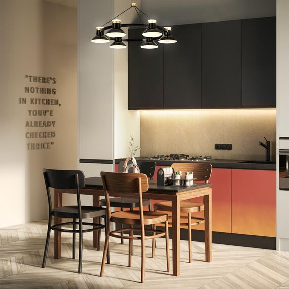 4516-9P, подвесная люстра, D880xH300/1800, 9xLEDx10W, 7200LM, 4000K, included, изображение 4