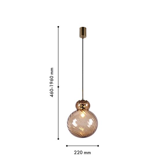 4268-1P, подвес, D220xH460/1960, 1xE14x40W, excluded, изображение 3