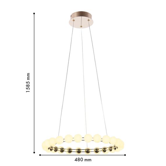 4590-5P, подвесная люстра, D480xH1585, LEDx27W, 2150LM, 4000K, included, изображение 3