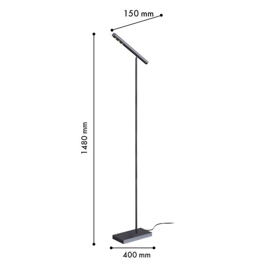 4321-1F, напольный светильник, L400xW150xH1480, LEDx9W, 360LM, 4000K, CRI>90, included, switch, изображение 2